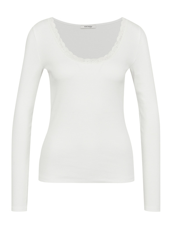 Orsay Weißes langärmeliges Damen T-Shirt ORSAY