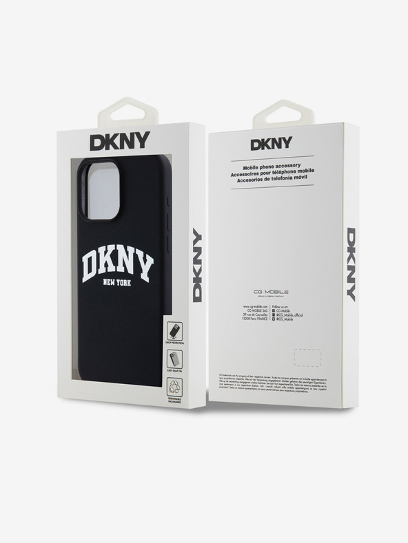 DKNY Liquid Silicone Arch Logo MagSafe Back Cover für iPhone 14 Pro Schwarz DKNY