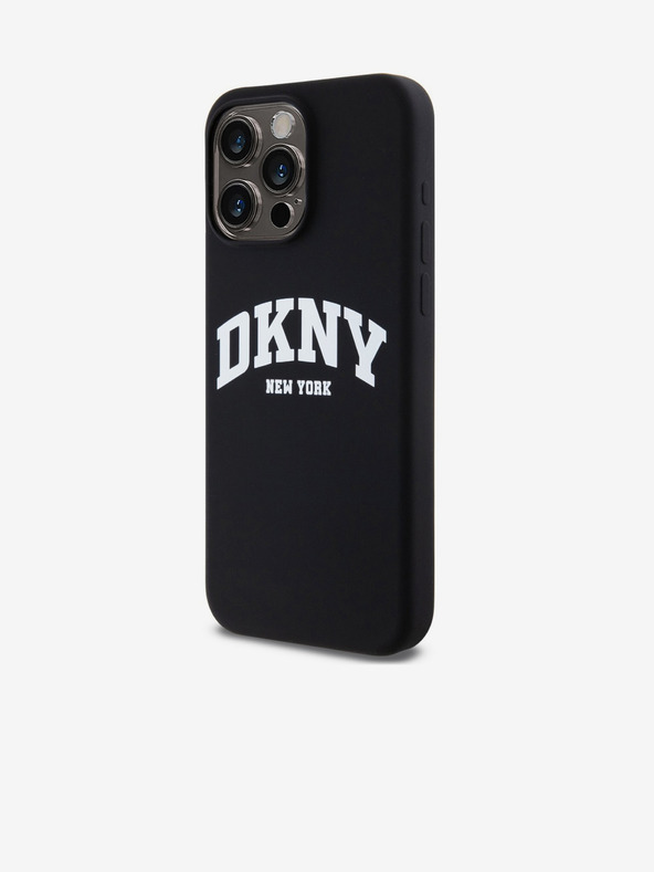 DKNY Liquid Silicone Arch Logo MagSafe Back Cover für iPhone 14 Pro Max Schwarz DKNY