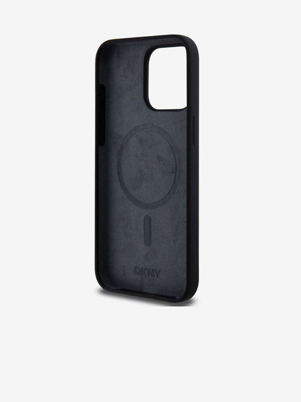 DKNY Liquid Silicone Arch Logo MagSafe Back Cover für iPhone 14 Pro Max Schwarz DKNY