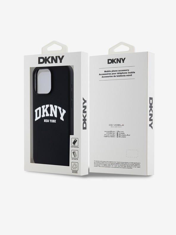 DKNY Liquid Silicone Arch Logo MagSafe Back Cover für iPhone 14 Pro Max Schwarz DKNY