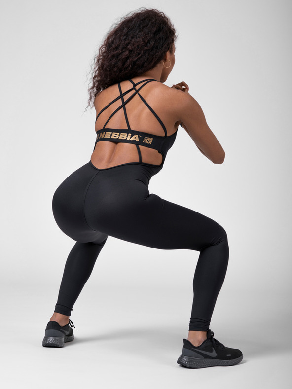 Nebbia Schwarzer Damen Jumpsuit NEBBIA INTENSE Goldener Jumpsuit 595