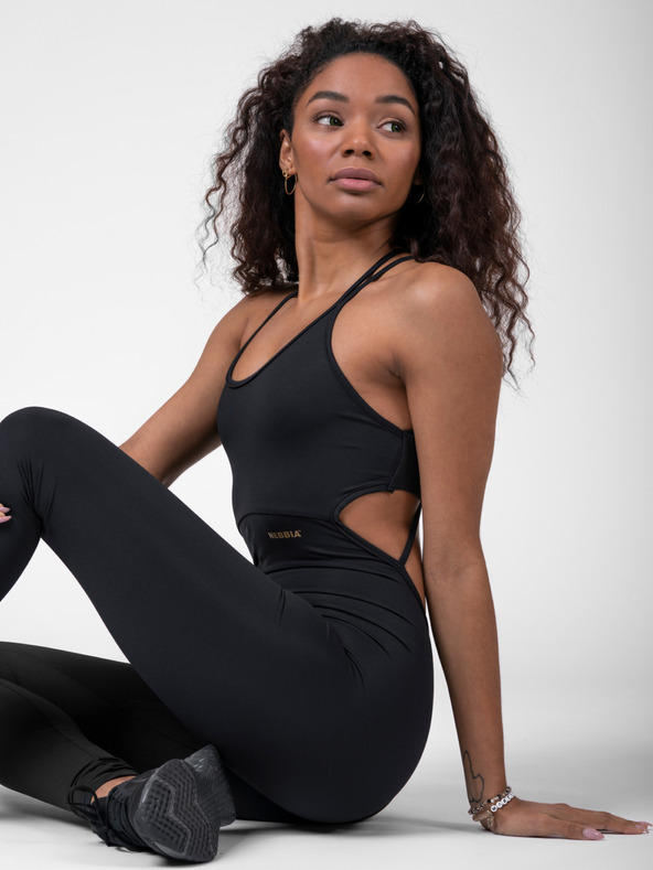 Nebbia Schwarzer Damen Jumpsuit NEBBIA INTENSE Goldener Jumpsuit 595