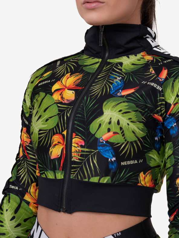 Nebbia High-Energy Damen-Crop-Jacke 564 Nebbia Jungle grün