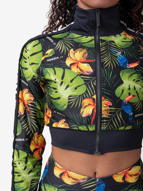 Nebbia High-Energy Damen-Crop-Jacke 564 Nebbia Jungle grün
