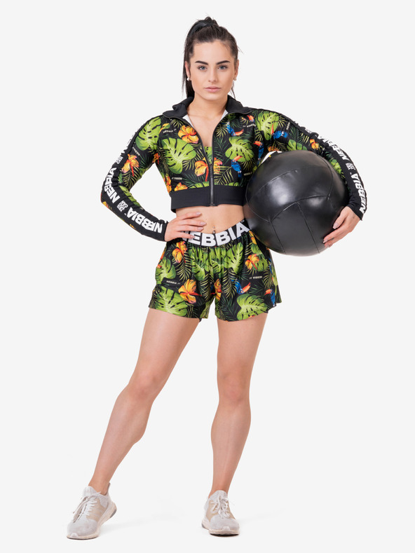 Nebbia High-Energy Damen-Crop-Jacke 564 Nebbia Jungle grün