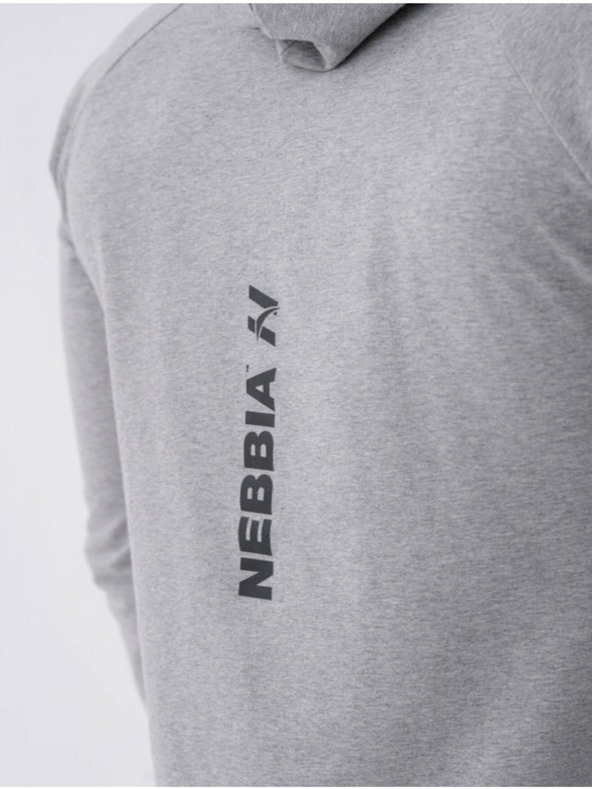 Nebbia Langarm-T-Shirt mit Kapuze 330 Hellgrau
