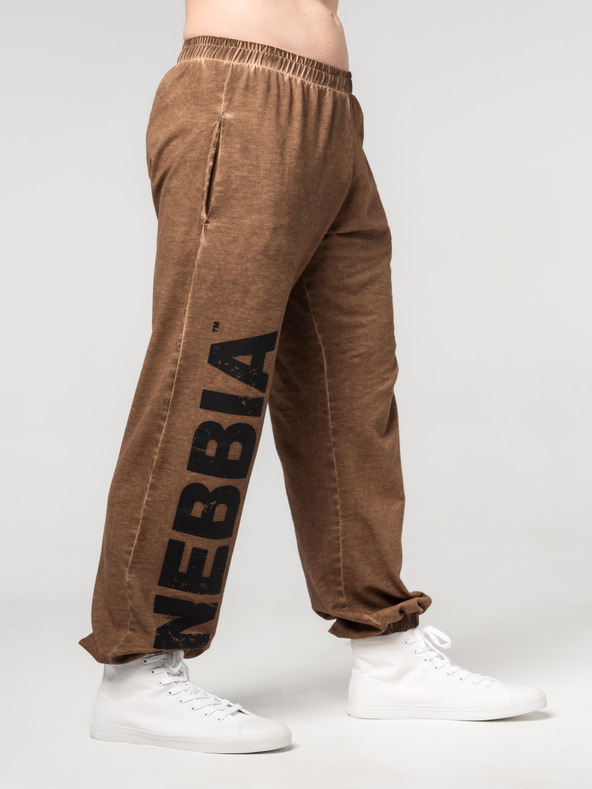 Nebbia Abgewaschene lockere Baggy-Sweatpants mit Taschen GYM BRO 373