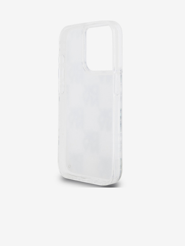 DKNY Liquid Glitter Checkered Pattern Back Cover für iPhone 15 Pro Transparent DKNY