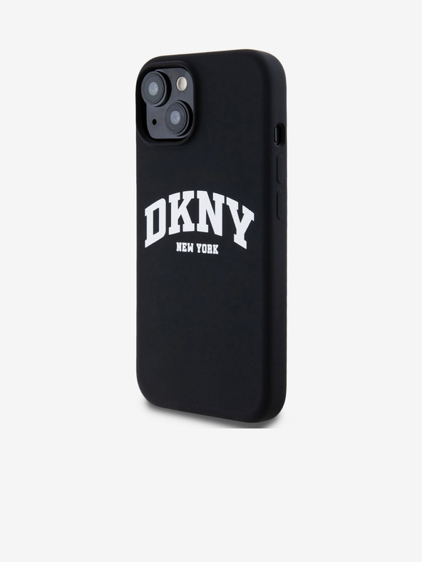 DKNY Liquid Silicone Arch Logo MagSafe Back Cover für iPhone 14 Schwarz DKNY