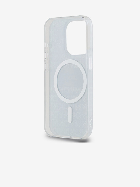 DKNY PC/TPU Wiederholungsmuster Tonal Stripe Magsafe Back Cover für iPhone 15 Pro Schwarz DKNY