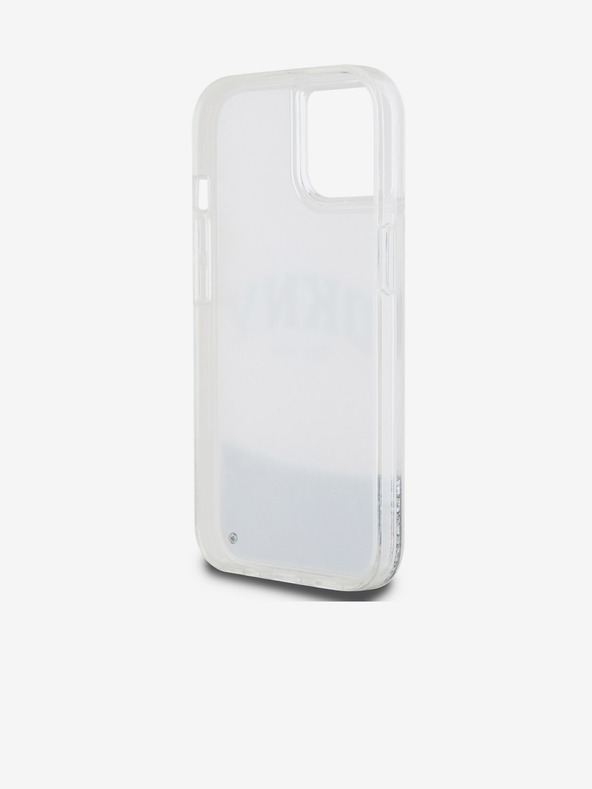 DKNY Liquid Glitter Arch Logo Back Cover für iPhone 15 Transparent DKNY