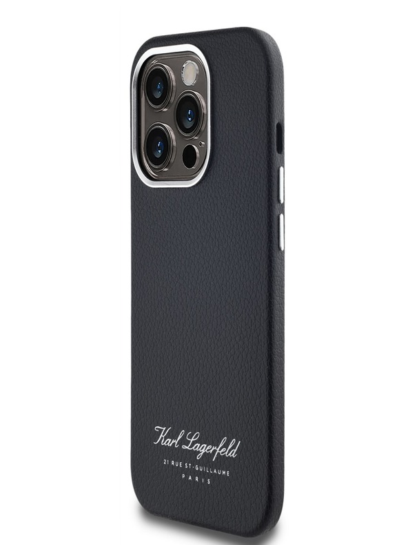 Karl Lagerfeld Genarbtes PU Hotel RSG Back Cover für iPhone 14 Pro Schwarz Karl Lagerfeld