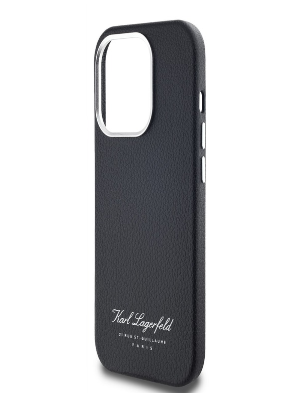 Karl Lagerfeld Genarbtes PU Hotel RSG Back Cover für iPhone 14 Pro Schwarz Karl Lagerfeld
