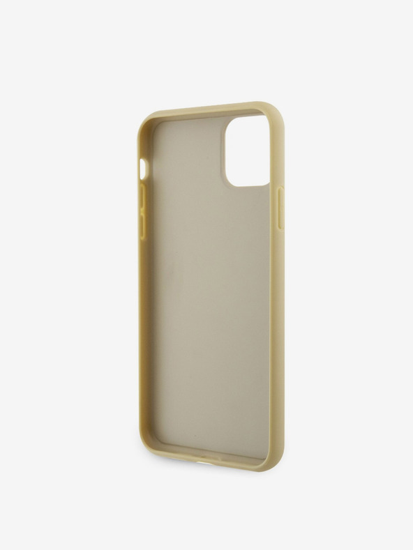 Guess Guess Strasssteinchen Dreieck Metall Logo Hülle für iPhone 11 Pro Max Gold