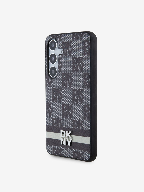 DKNY PU Leder Karomuster und Streifen Rückseitenschutz für Samsung Galaxy S24 Schwarz DKNY