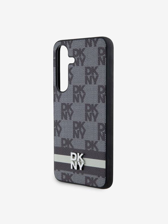 DKNY PU Leder Karomuster und Streifen Rückseitenschutz für Samsung Galaxy S24 Schwarz DKNY