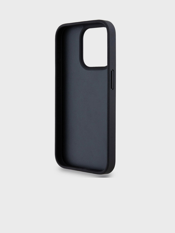 DKNY Rückseite mit tonalem Streifenmuster aus PU-Leder für das iPhone 15 Pro Max Schwarz DKNY