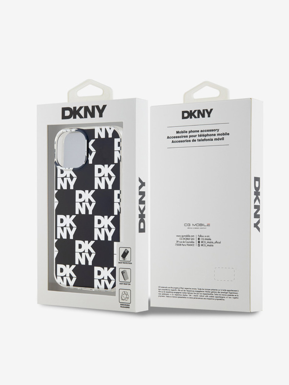 DKNY PC/TPU-Rückseite mit Karomuster für iPhone 15 Schwarz DKNY