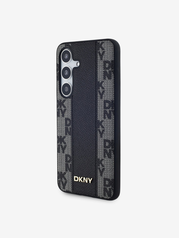 DKNY PU Leder Schachbrettmuster Magsafe Rückseite für Samsung Galaxy S24 Schwarz DKNY