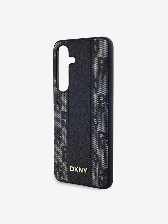 DKNY PU Leder Schachbrettmuster Magsafe Rückseite für Samsung Galaxy S24 Schwarz DKNY