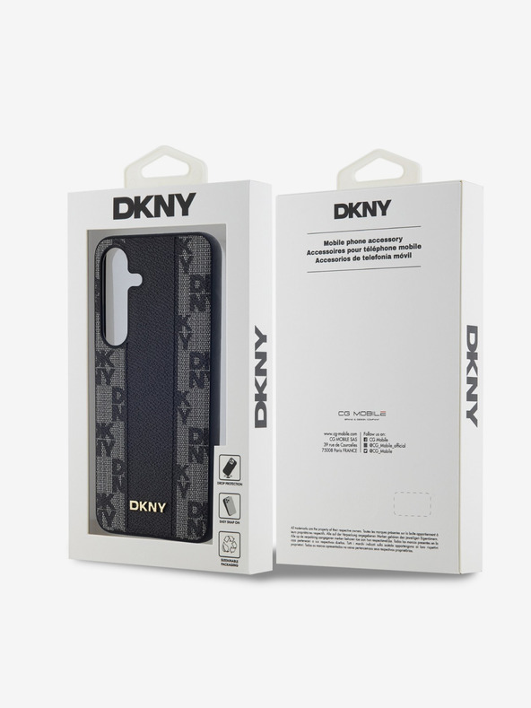 DKNY PU Leder Schachbrettmuster Magsafe Rückseite für Samsung Galaxy S24 Schwarz DKNY