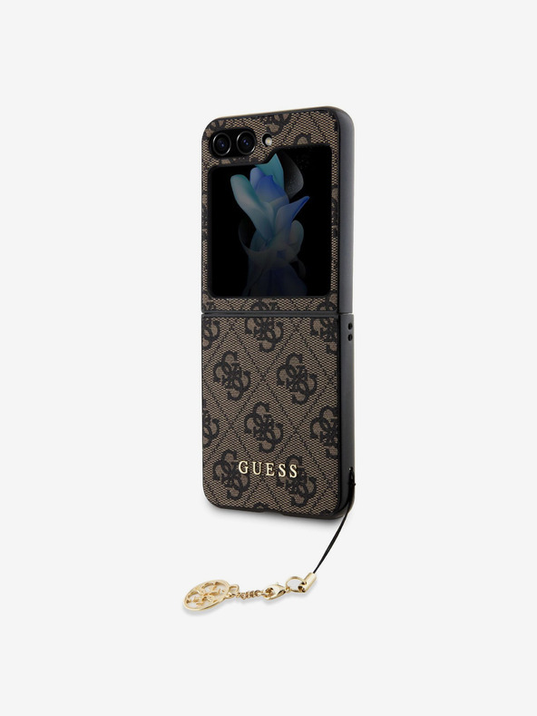 Guess Guess 4G Charm Schutzhülle für Samsung Galaxy Z Flip 5 Braun