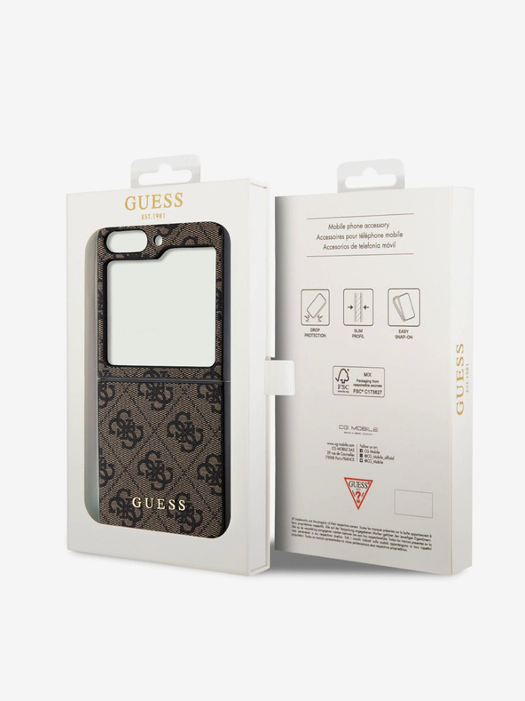 Guess Guess 4G Charm Schutzhülle für Samsung Galaxy Z Flip 5 Braun