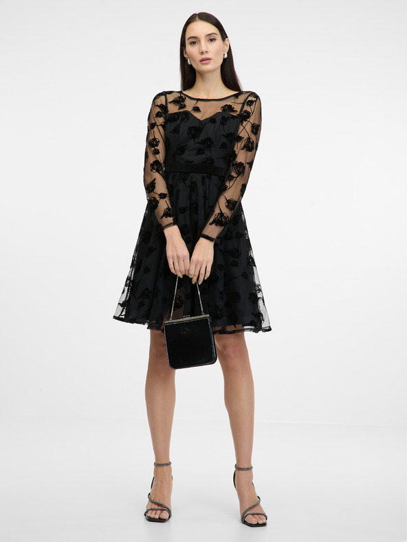 Orsay Schwarzes knielanges Damenkleid ORSAY