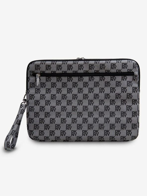 DKNY DKNY PU Leder Checkered Pattern und Streifen Laptop Hülle 15/16 Schwarz"
