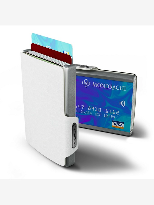 Mondraghi Mondraghi Saffiano-Geldbörse aus weißem Leder