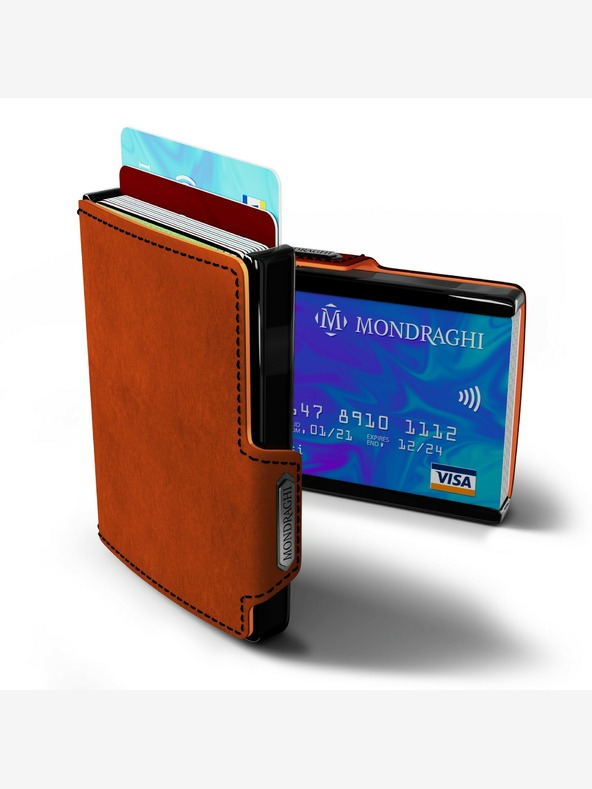 Mondraghi Mondraghi Racing orangefarbene Lederbrieftasche
