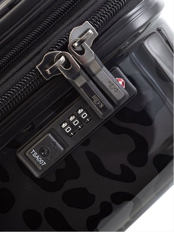 Heys Schwarz gemusterter Reisekoffer Heys Black Leopard L