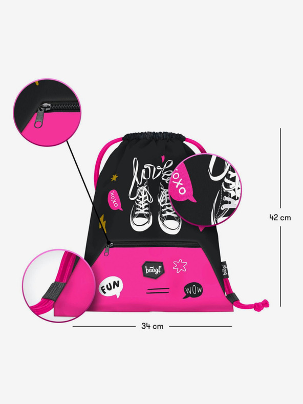 BAAGL  Schwarzer Ranzen mit Tasche Sneakers Baagl