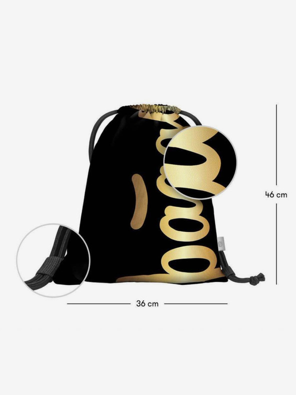 BAAGL  Schwarzes Schulset - Rucksack, Mäppchen und Tasche Baagl Skate Gold