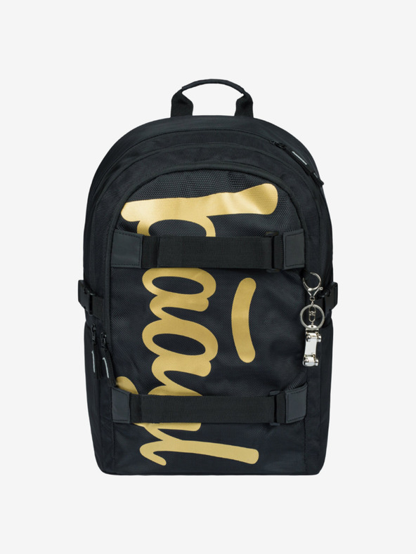 BAAGL  Schwarzes Schulset - Rucksack, Mäppchen und Tasche Baagl Skate Gold