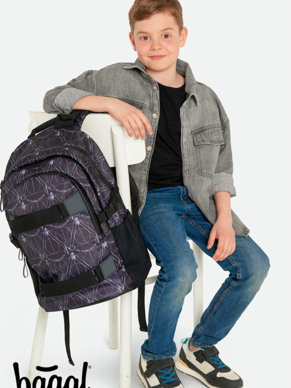 BAAGL  Schwarzes Schulset - Rucksack, Etui, Tasche Baagl Skate Harry Potter Deathly Hallows