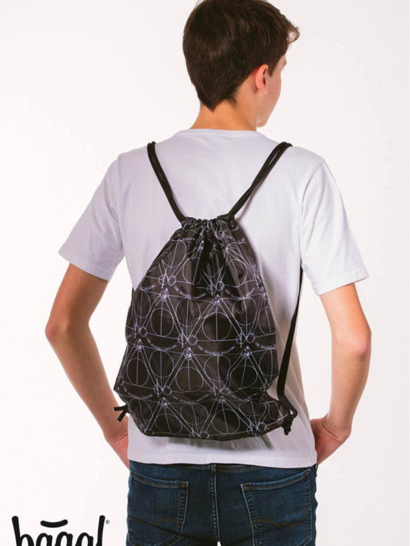 BAAGL  Schwarzes Schulset - Rucksack, Etui, Tasche Baagl Skate Harry Potter Deathly Hallows