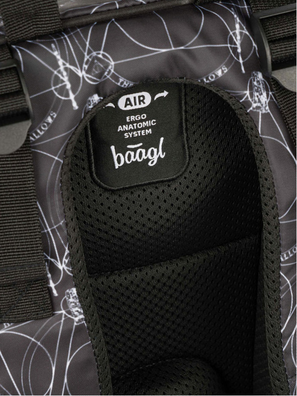 BAAGL  Schwarzes Schulset - Rucksack, Etui, Tasche Baagl Skate Harry Potter Deathly Hallows