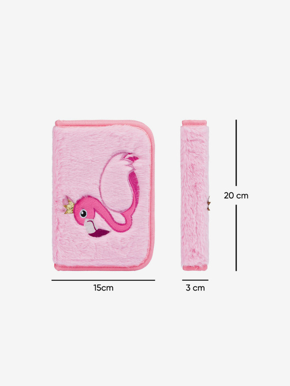 BAAGL  Rosa Schulmäppchen einreihig Baagl Flamingo