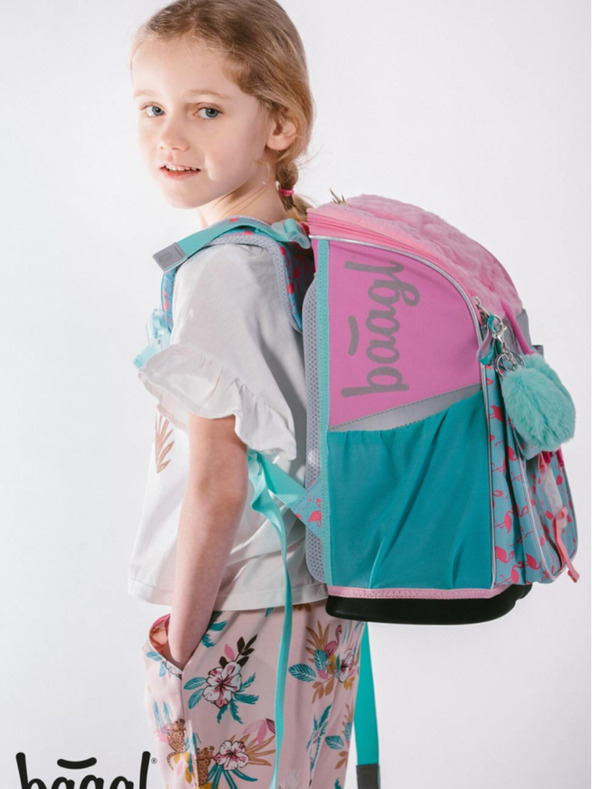 BAAGL  Rosa Schulset Zippy - Aktentasche, Federmäppchen, Tasche Baagl Flamingo
