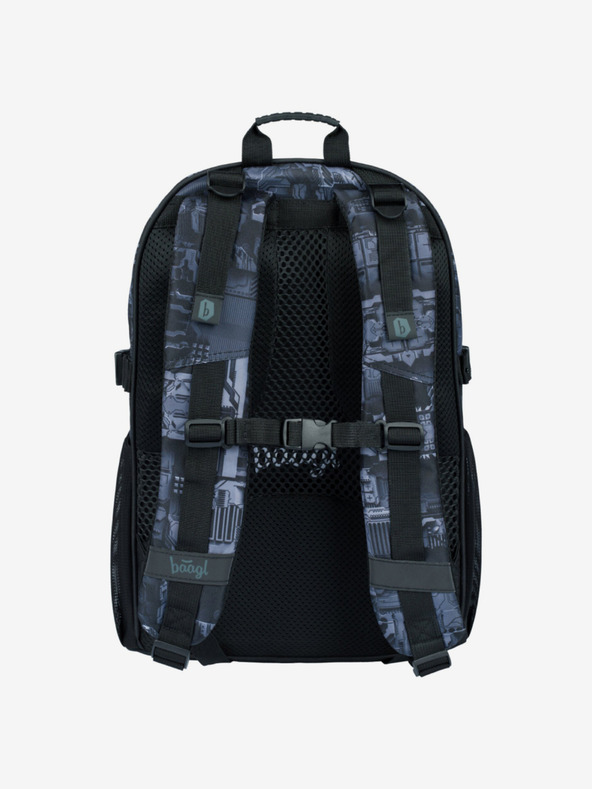 BAAGL  Graues Schulset - Rucksack, Mäppchen, Tasche Baagl Core Technic