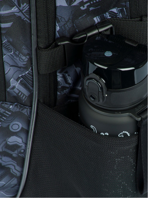 BAAGL  Graues Schulset - Rucksack, Mäppchen, Tasche Baagl Core Technic