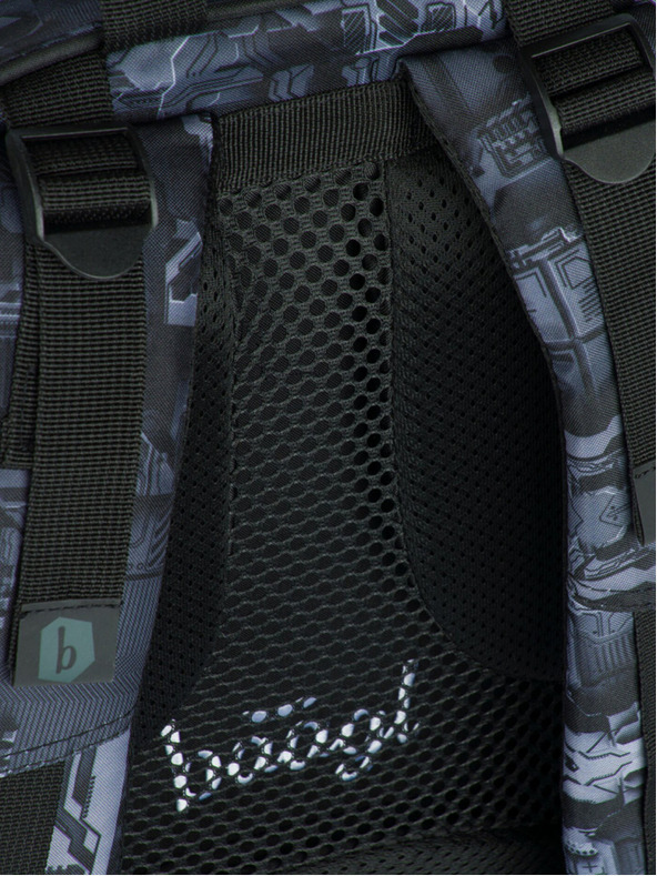 BAAGL  Graues Schulset - Rucksack, Mäppchen, Tasche Baagl Core Technic