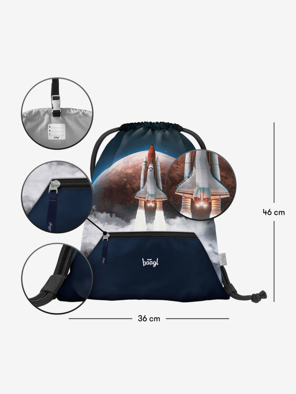 BAAGL  Blaue Tasche mit Tasche Baagl Space Shuttle