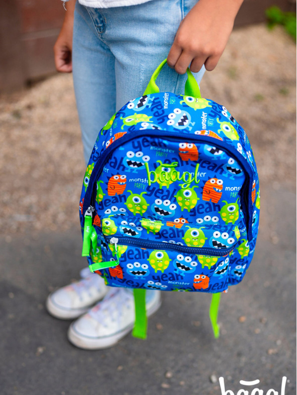 BAAGL  Blauer Vorschulrucksack Baagl Monsters