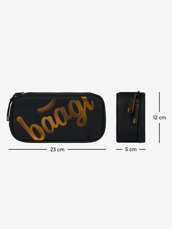 BAAGL  Schwarzes Schulset Core - Rucksack, Mäppchen, Tasche Baagl Metallic Bronze