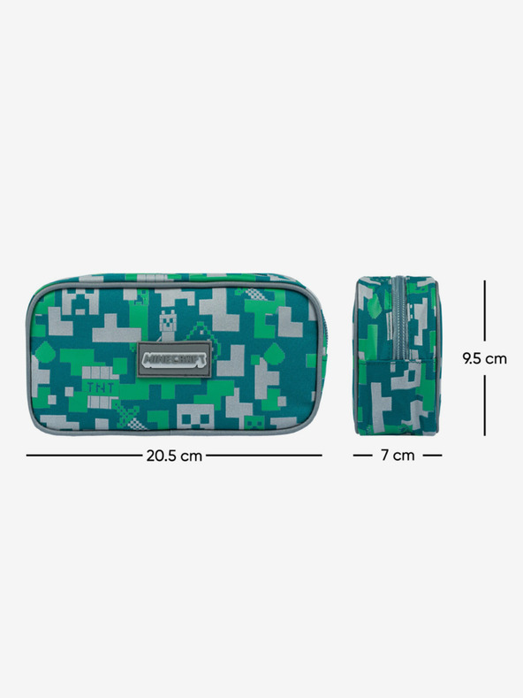 BAAGL  Grünes Schulset - Mäppchen, Tasche Baagl Minecraft 2 Silver Creeper