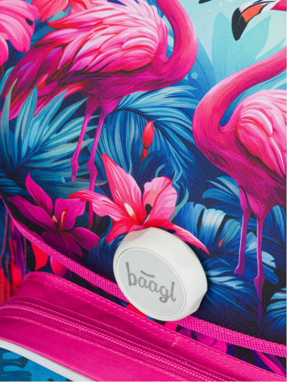 BAAGL  Rosa Schulranzen Ergo Baagl Flamingos