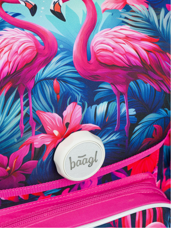 BAAGL  Rosa Schulranzen Ergo Baagl Flamingos